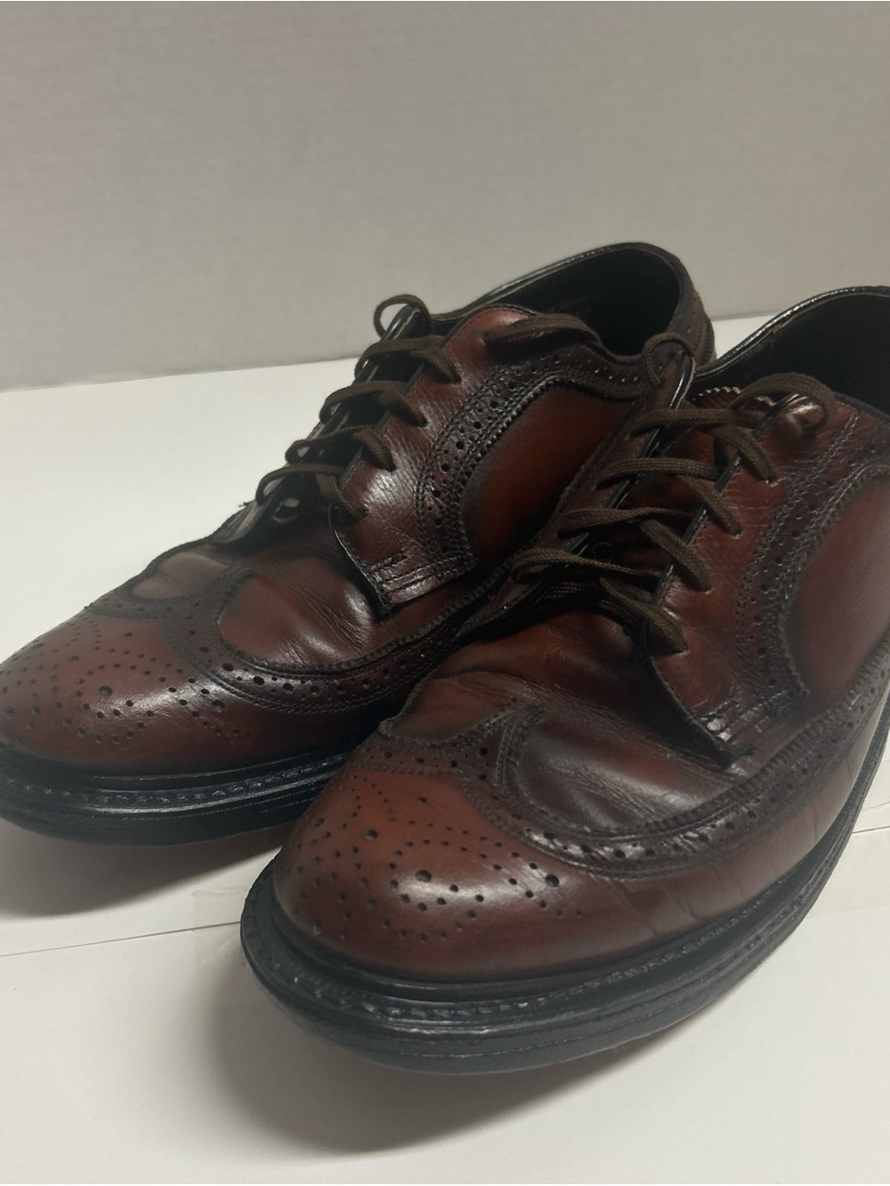 Vintage O'Sullivan Wingtip Brogue Leather Oxford Shoes Mens Size 10 D Made USA